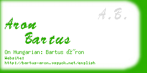 aron bartus business card